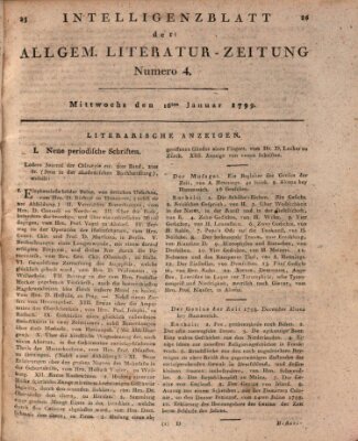 Allgemeine Literatur-Zeitung (Literarisches Zentralblatt für Deutschland) Mittwoch 16. Januar 1799