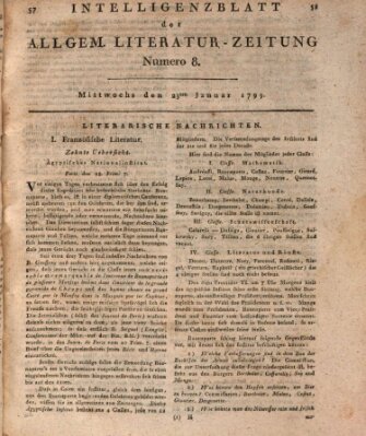 Allgemeine Literatur-Zeitung (Literarisches Zentralblatt für Deutschland) Mittwoch 23. Januar 1799