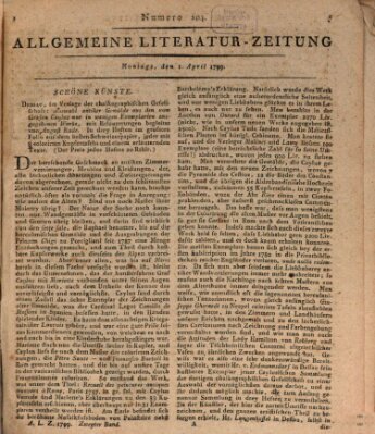 Allgemeine Literatur-Zeitung (Literarisches Zentralblatt für Deutschland) Montag 1. April 1799