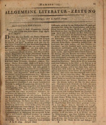 Allgemeine Literatur-Zeitung (Literarisches Zentralblatt für Deutschland) Dienstag 2. April 1799