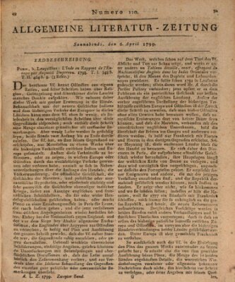 Allgemeine Literatur-Zeitung (Literarisches Zentralblatt für Deutschland) Samstag 6. April 1799