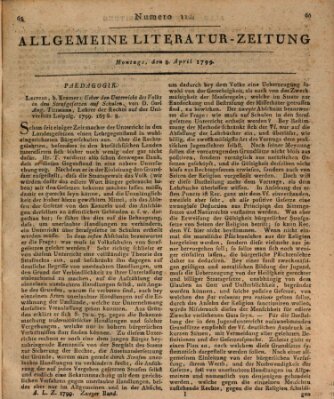 Allgemeine Literatur-Zeitung (Literarisches Zentralblatt für Deutschland) Montag 8. April 1799