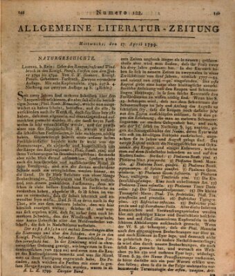 Allgemeine Literatur-Zeitung (Literarisches Zentralblatt für Deutschland) Mittwoch 17. April 1799