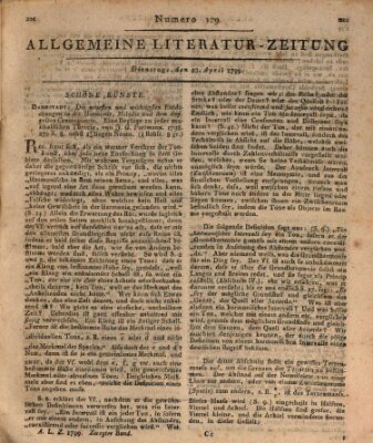 Allgemeine Literatur-Zeitung (Literarisches Zentralblatt für Deutschland) Dienstag 23. April 1799