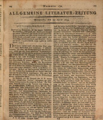 Allgemeine Literatur-Zeitung (Literarisches Zentralblatt für Deutschland) Mittwoch 24. April 1799