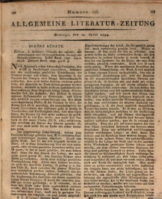 Allgemeine Literatur-Zeitung (Literarisches Zentralblatt für Deutschland) Montag 29. April 1799