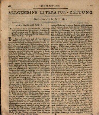 Allgemeine Literatur-Zeitung (Literarisches Zentralblatt für Deutschland) Dienstag 30. April 1799