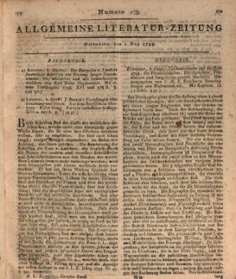 Allgemeine Literatur-Zeitung (Literarisches Zentralblatt für Deutschland) Mittwoch 1. Mai 1799