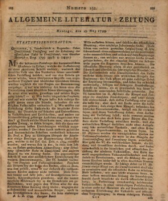 Allgemeine Literatur-Zeitung (Literarisches Zentralblatt für Deutschland) Montag 13. Mai 1799