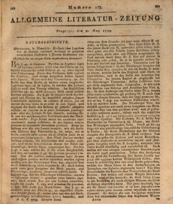 Allgemeine Literatur-Zeitung (Literarisches Zentralblatt für Deutschland) Freitag 31. Mai 1799