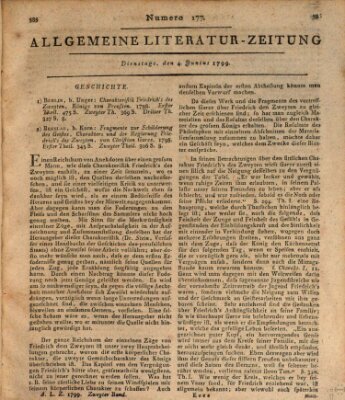 Allgemeine Literatur-Zeitung (Literarisches Zentralblatt für Deutschland) Dienstag 4. Juni 1799