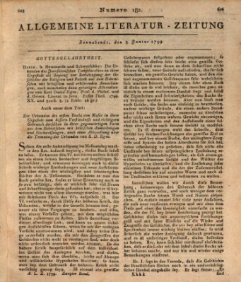 Allgemeine Literatur-Zeitung (Literarisches Zentralblatt für Deutschland) Samstag 8. Juni 1799