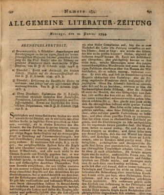 Allgemeine Literatur-Zeitung (Literarisches Zentralblatt für Deutschland) Montag 10. Juni 1799