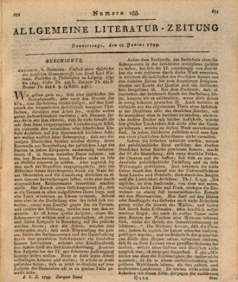 Allgemeine Literatur-Zeitung (Literarisches Zentralblatt für Deutschland) Donnerstag 13. Juni 1799