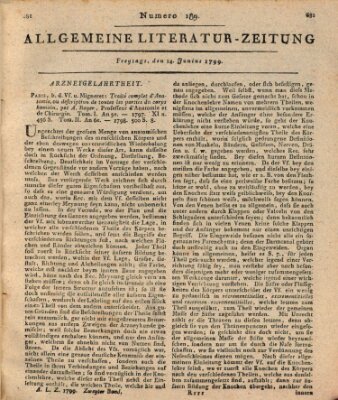 Allgemeine Literatur-Zeitung (Literarisches Zentralblatt für Deutschland) Freitag 14. Juni 1799