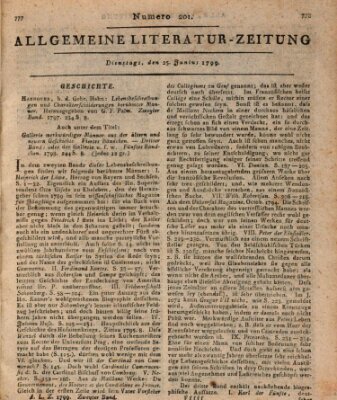 Allgemeine Literatur-Zeitung (Literarisches Zentralblatt für Deutschland) Dienstag 25. Juni 1799
