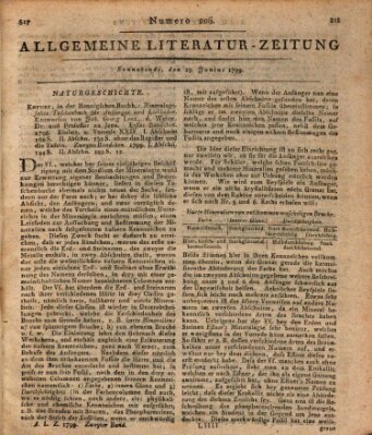 Allgemeine Literatur-Zeitung (Literarisches Zentralblatt für Deutschland) Samstag 29. Juni 1799