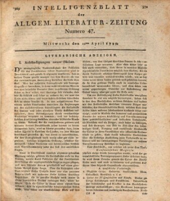 Allgemeine Literatur-Zeitung (Literarisches Zentralblatt für Deutschland) Mittwoch 10. April 1799