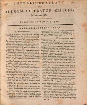 Allgemeine Literatur-Zeitung (Literarisches Zentralblatt für Deutschland) Samstag 4. Mai 1799