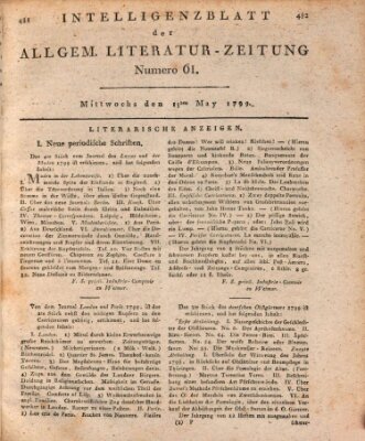 Allgemeine Literatur-Zeitung (Literarisches Zentralblatt für Deutschland) Mittwoch 15. Mai 1799