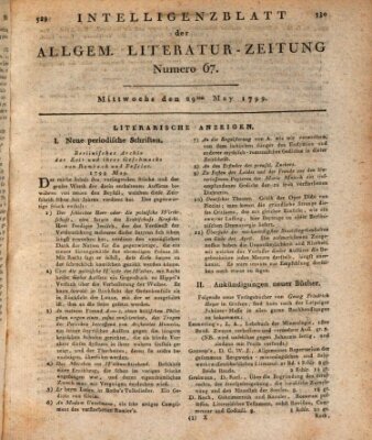 Allgemeine Literatur-Zeitung (Literarisches Zentralblatt für Deutschland) Mittwoch 29. Mai 1799