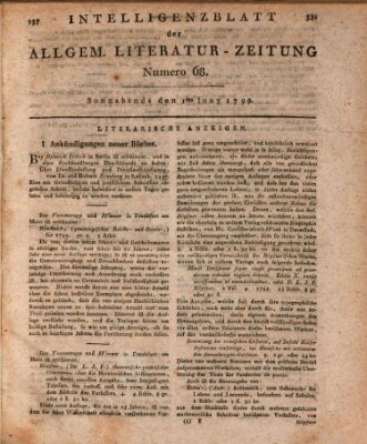 Allgemeine Literatur-Zeitung (Literarisches Zentralblatt für Deutschland) Samstag 1. Juni 1799