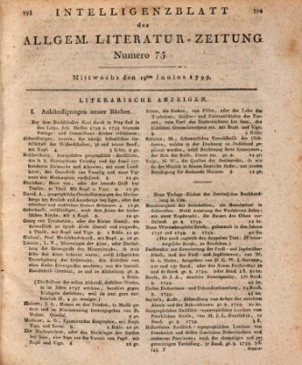 Allgemeine Literatur-Zeitung (Literarisches Zentralblatt für Deutschland) Mittwoch 19. Juni 1799