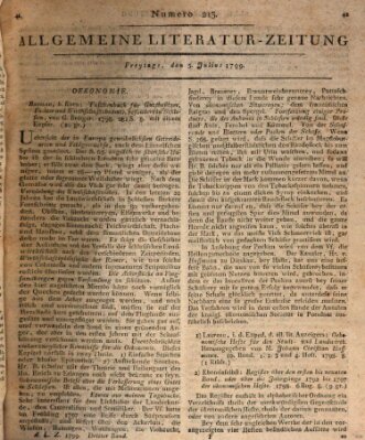 Allgemeine Literatur-Zeitung (Literarisches Zentralblatt für Deutschland) Freitag 5. Juli 1799