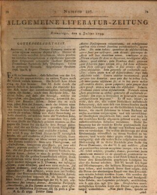 Allgemeine Literatur-Zeitung (Literarisches Zentralblatt für Deutschland) Dienstag 9. Juli 1799