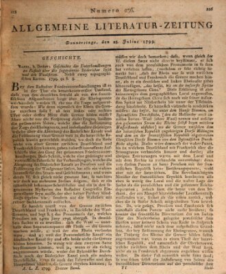 Allgemeine Literatur-Zeitung (Literarisches Zentralblatt für Deutschland) Donnerstag 25. Juli 1799