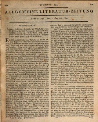 Allgemeine Literatur-Zeitung (Literarisches Zentralblatt für Deutschland) Donnerstag 1. August 1799