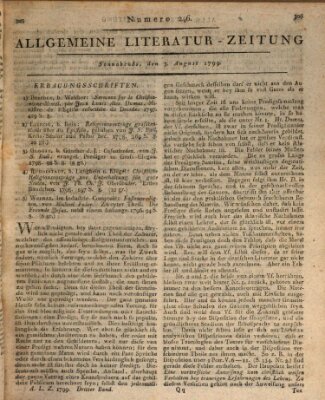 Allgemeine Literatur-Zeitung (Literarisches Zentralblatt für Deutschland) Samstag 3. August 1799