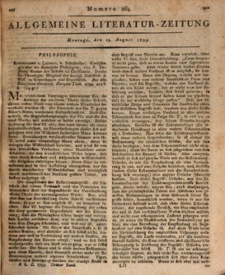 Allgemeine Literatur-Zeitung (Literarisches Zentralblatt für Deutschland) Montag 19. August 1799