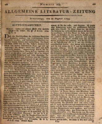 Allgemeine Literatur-Zeitung (Literarisches Zentralblatt für Deutschland) Donnerstag 22. August 1799