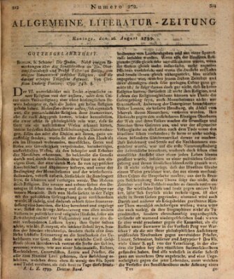 Allgemeine Literatur-Zeitung (Literarisches Zentralblatt für Deutschland) Montag 26. August 1799