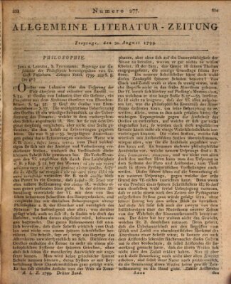 Allgemeine Literatur-Zeitung (Literarisches Zentralblatt für Deutschland) Freitag 30. August 1799