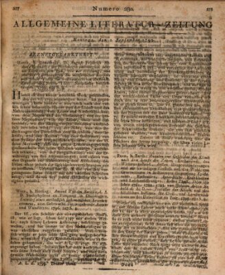 Allgemeine Literatur-Zeitung (Literarisches Zentralblatt für Deutschland) Montag 2. September 1799