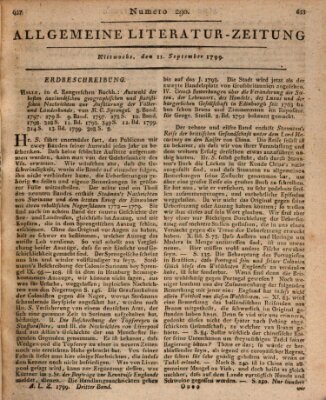 Allgemeine Literatur-Zeitung (Literarisches Zentralblatt für Deutschland) Mittwoch 11. September 1799