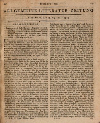 Allgemeine Literatur-Zeitung (Literarisches Zentralblatt für Deutschland) Samstag 28. September 1799