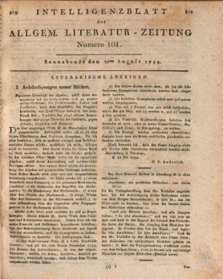 Allgemeine Literatur-Zeitung (Literarisches Zentralblatt für Deutschland) Samstag 10. August 1799