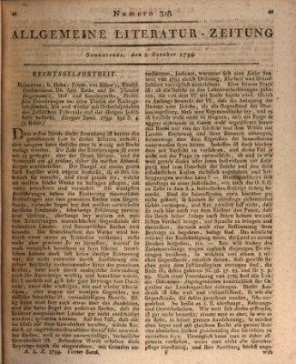 Allgemeine Literatur-Zeitung (Literarisches Zentralblatt für Deutschland) Samstag 5. Oktober 1799