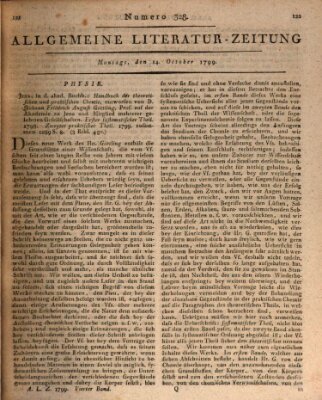 Allgemeine Literatur-Zeitung (Literarisches Zentralblatt für Deutschland) Montag 14. Oktober 1799