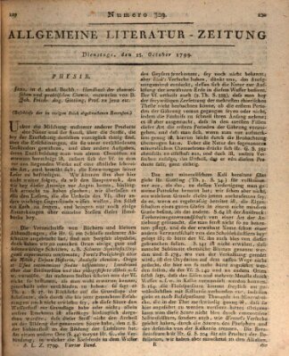 Allgemeine Literatur-Zeitung (Literarisches Zentralblatt für Deutschland) Dienstag 15. Oktober 1799