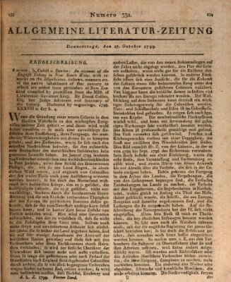 Allgemeine Literatur-Zeitung (Literarisches Zentralblatt für Deutschland) Donnerstag 17. Oktober 1799