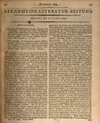 Allgemeine Literatur-Zeitung (Literarisches Zentralblatt für Deutschland) Mittwoch 23. Oktober 1799