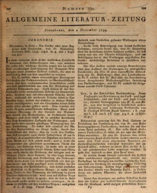 Allgemeine Literatur-Zeitung (Literarisches Zentralblatt für Deutschland) Samstag 2. November 1799