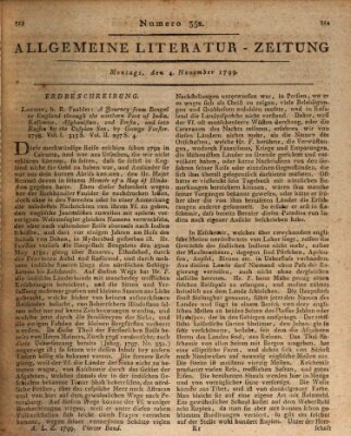 Allgemeine Literatur-Zeitung (Literarisches Zentralblatt für Deutschland) Montag 4. November 1799