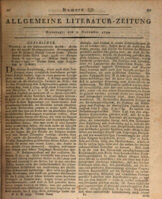 Allgemeine Literatur-Zeitung (Literarisches Zentralblatt für Deutschland) Dienstag 5. November 1799