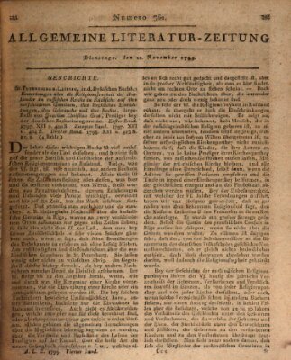 Allgemeine Literatur-Zeitung (Literarisches Zentralblatt für Deutschland) Dienstag 12. November 1799