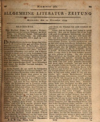 Allgemeine Literatur-Zeitung (Literarisches Zentralblatt für Deutschland) Mittwoch 13. November 1799